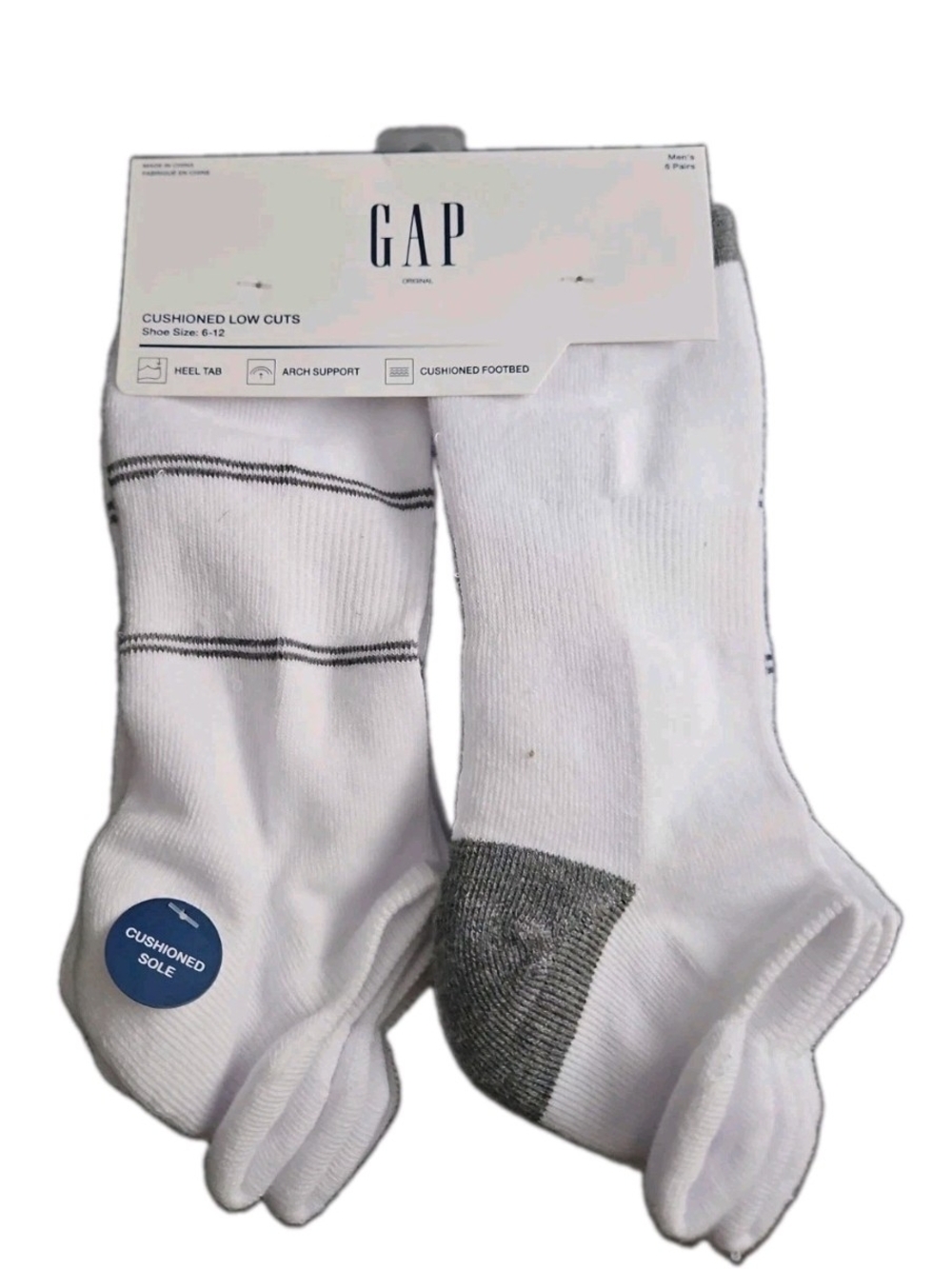 GAP Cotton Low Cut Men's White Socks Pairs